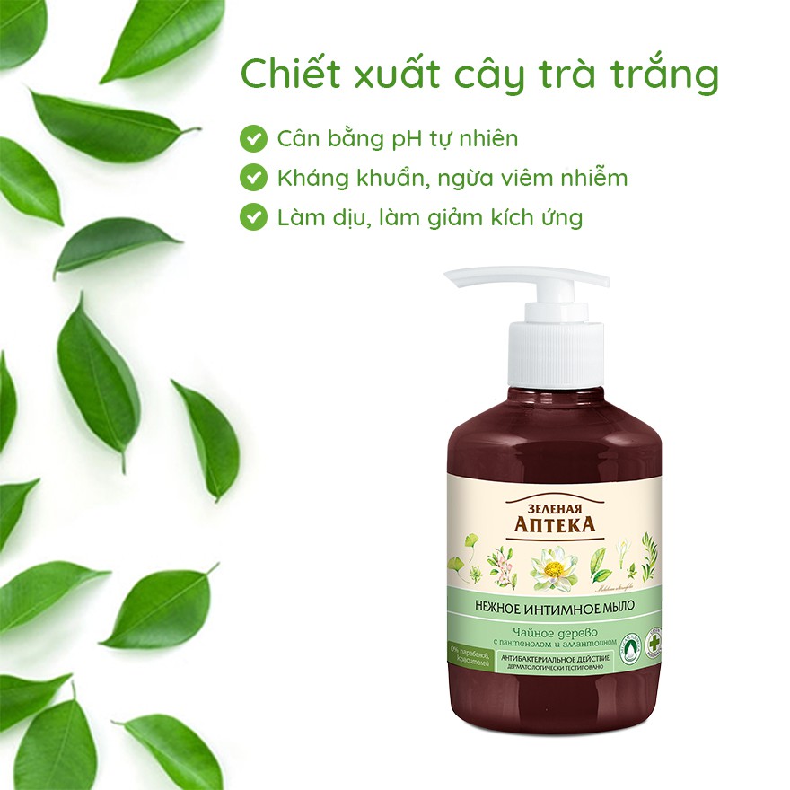 Dung Dịch Vệ Sinh Phụ Nữ Zelenaya Apteka Kháng Khuẩn Cây Trà 370ml