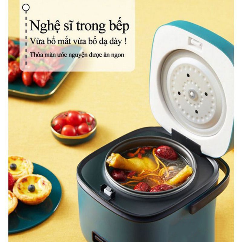 Nồi cơm điện mini 1,2L JIASHI Chính hãng (Nấu Cháo, Hầm, Chưng, Hấp, Luộc)-Bảo hành 3 tháng