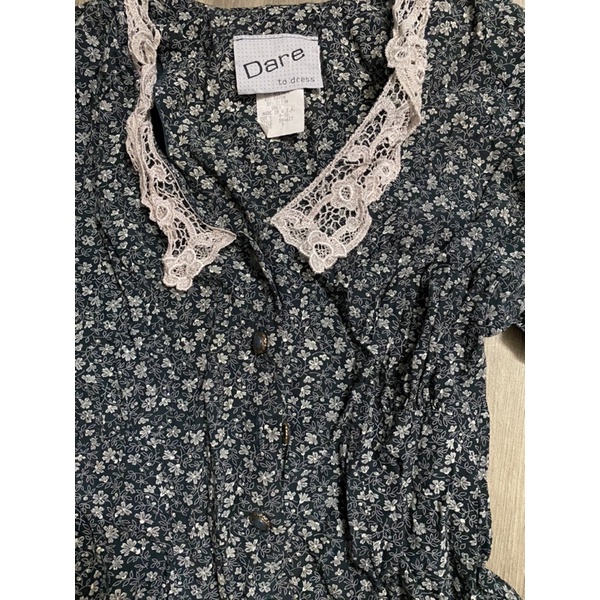 2hand đầm hoa tay dài vintage