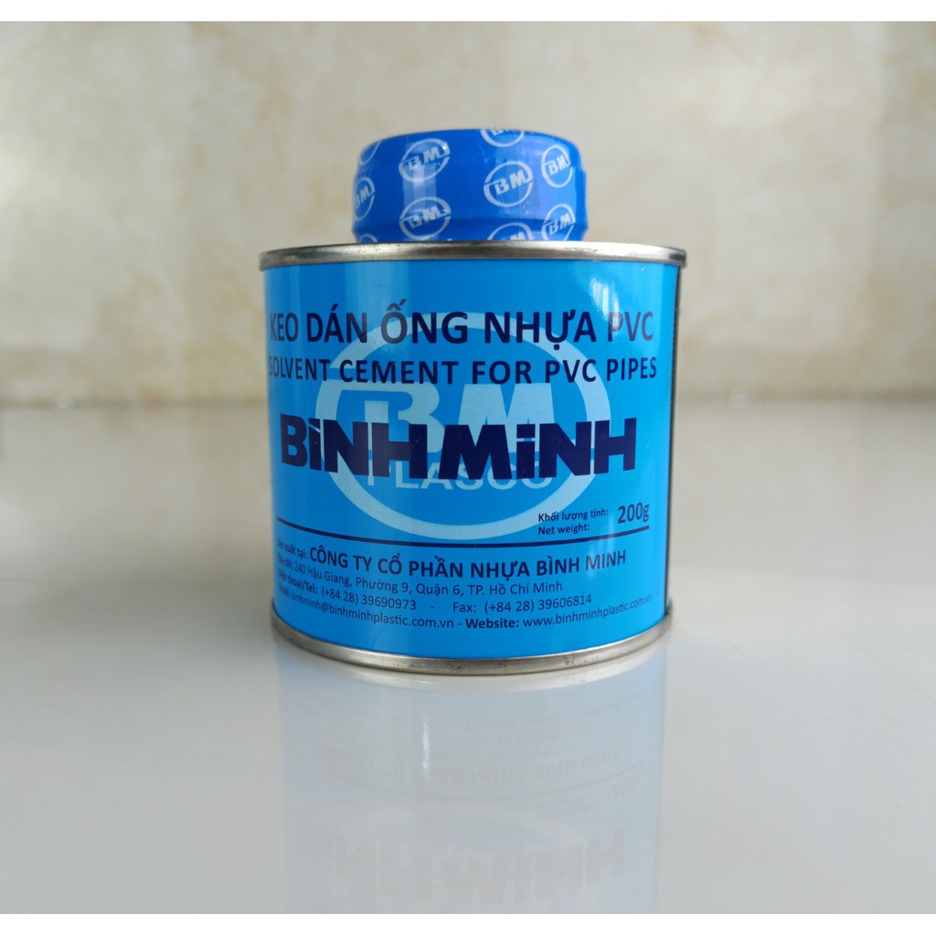 Keo dán ống nhựa PVC Bình Minh lon 200gr, 500gr, 1kg