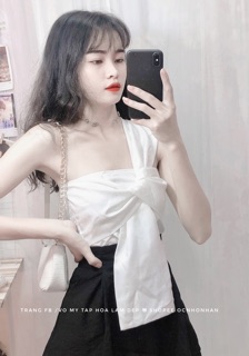 Set áo nơ phối chân váy tầng