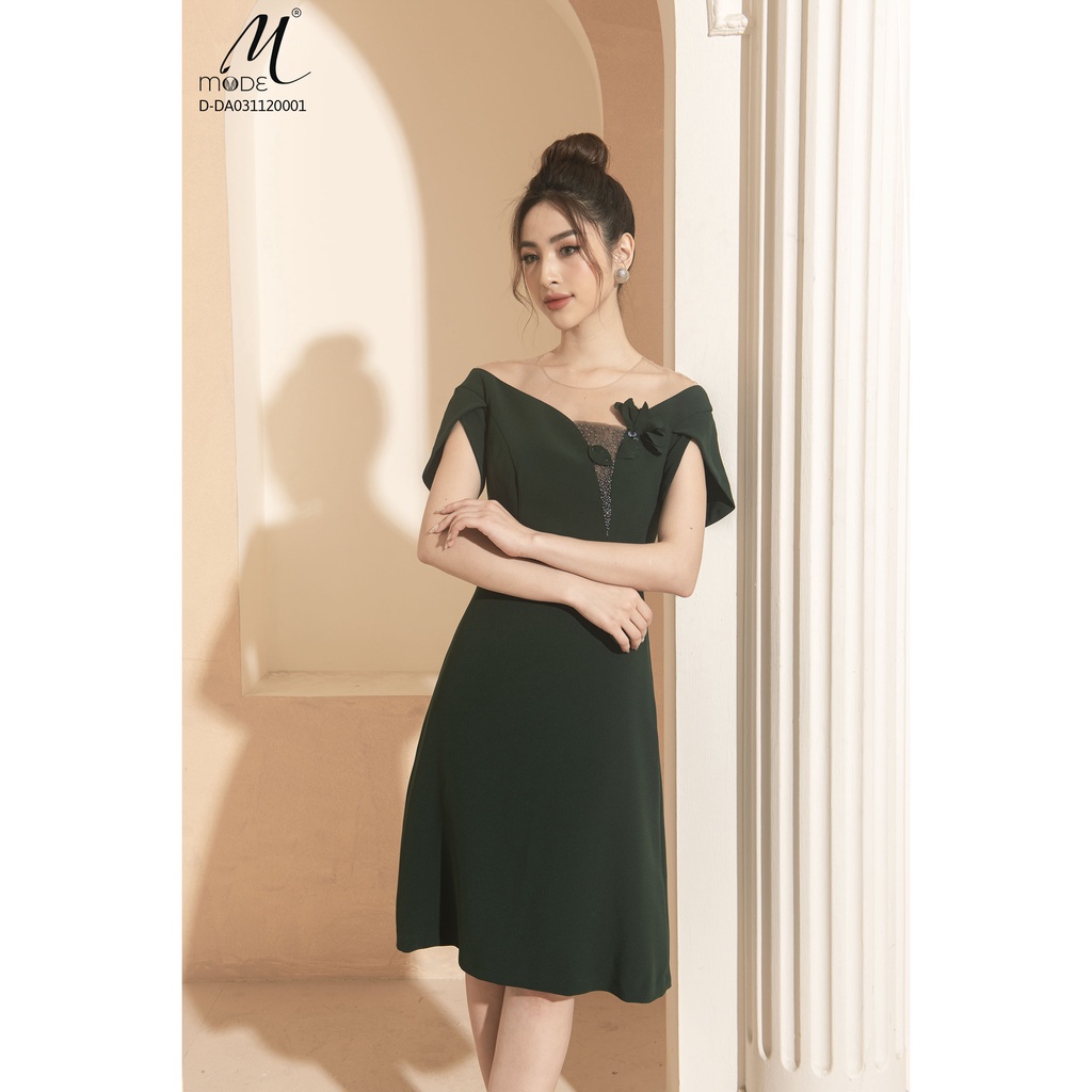 Đầm dáng A, trễ vai MMOutfit D-DA031120001
