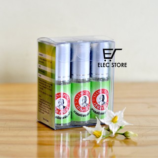 Bộ 06 chai dầu gió Siang Pure ball tip màu xanh Thái Lan (Mỗi chai 7ml)