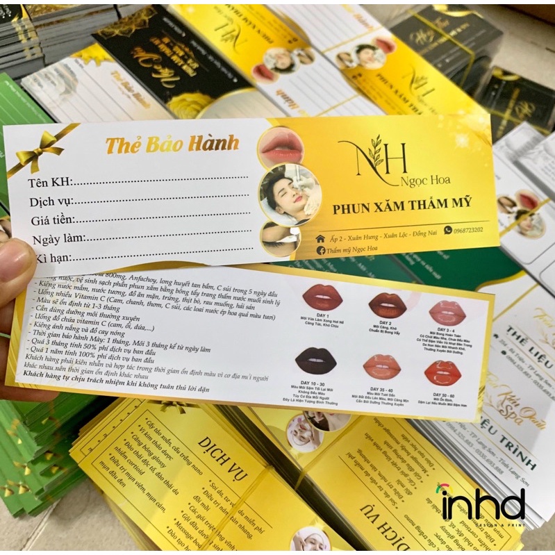 Thẻ Bảo Hành Phun Xăm Thẩm Mỹ