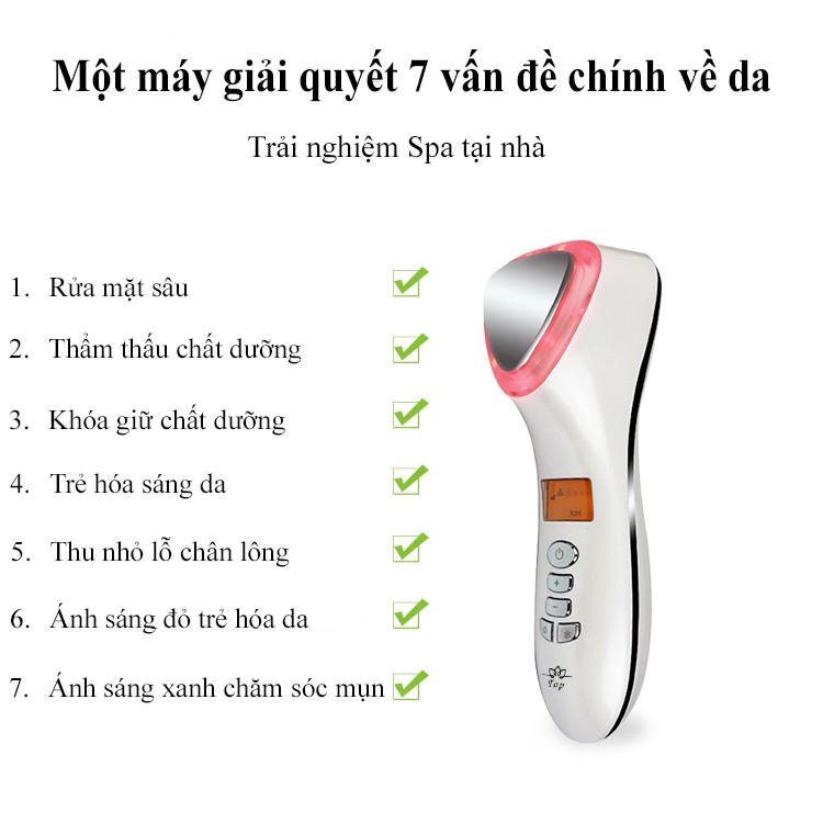 Máy Massage Mặt Làm Đẹp Da Photon Nóng Và Lạnh Rửa Sạch Sâu Thu Nhỏ Lỗ Chân Lông Tăng Cường Hấp Thụ Chất-Beauty Top Spot | BigBuy360 - bigbuy360.vn