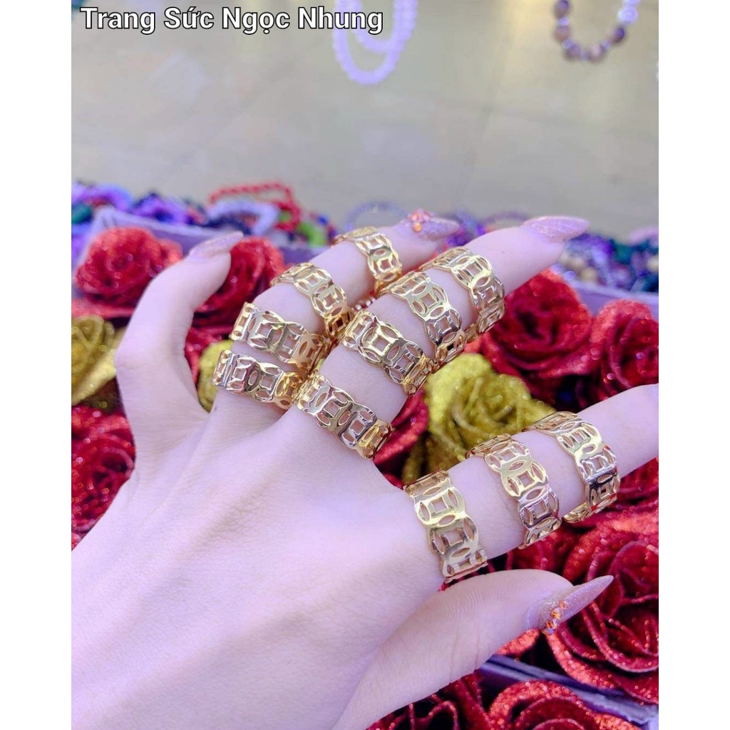 Nhẫn kim tiền đồng đỏ-M5125