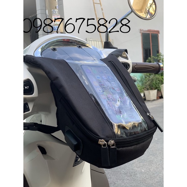{ Xả Xả } túi treo đầu xe máy cho tài xế, cảm ứng điện thoại, xem đừờng đi có lỗ dây sạc