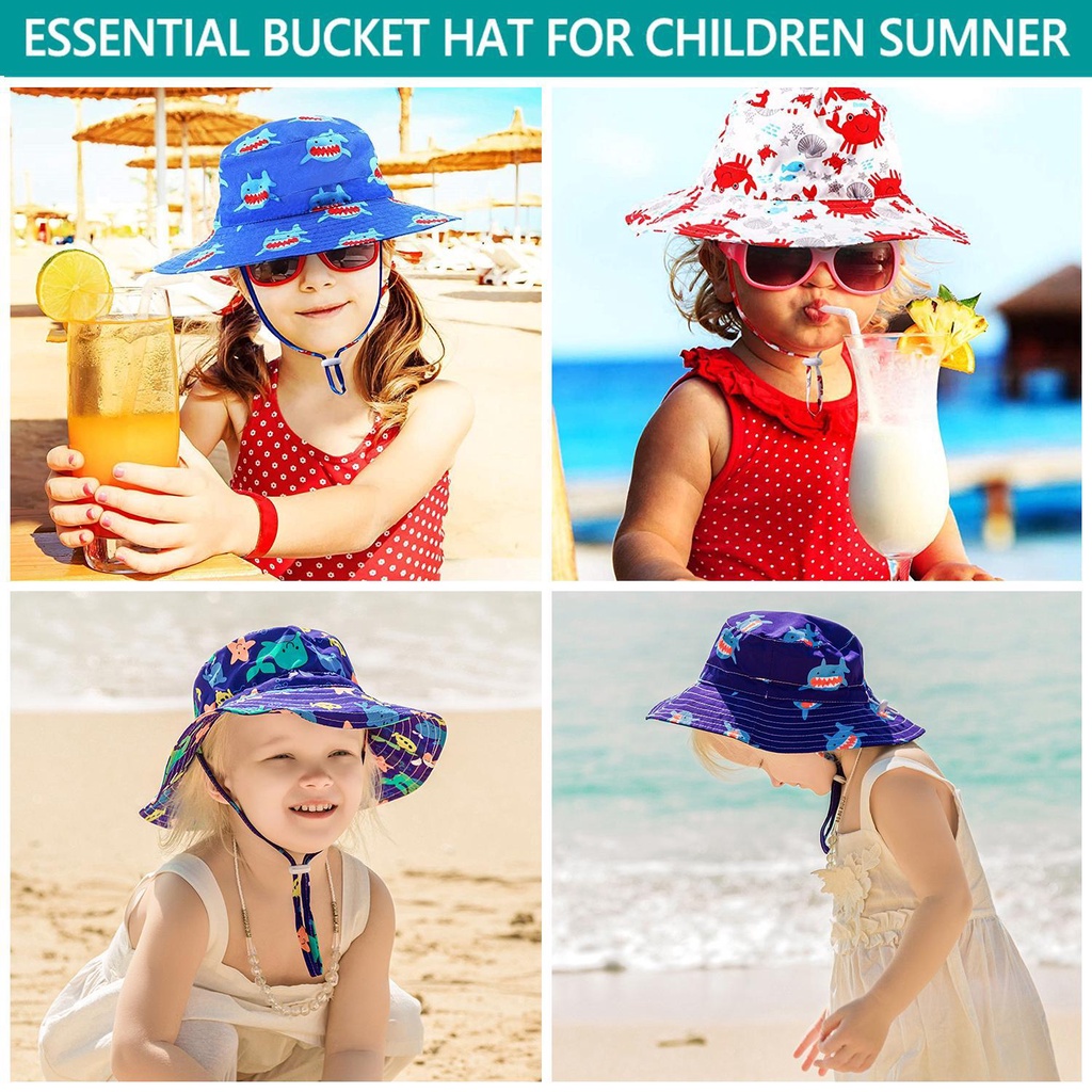Mũ Rộng Vành UPF 50 + Chống Nắng Bảo Vệ Cho Bé