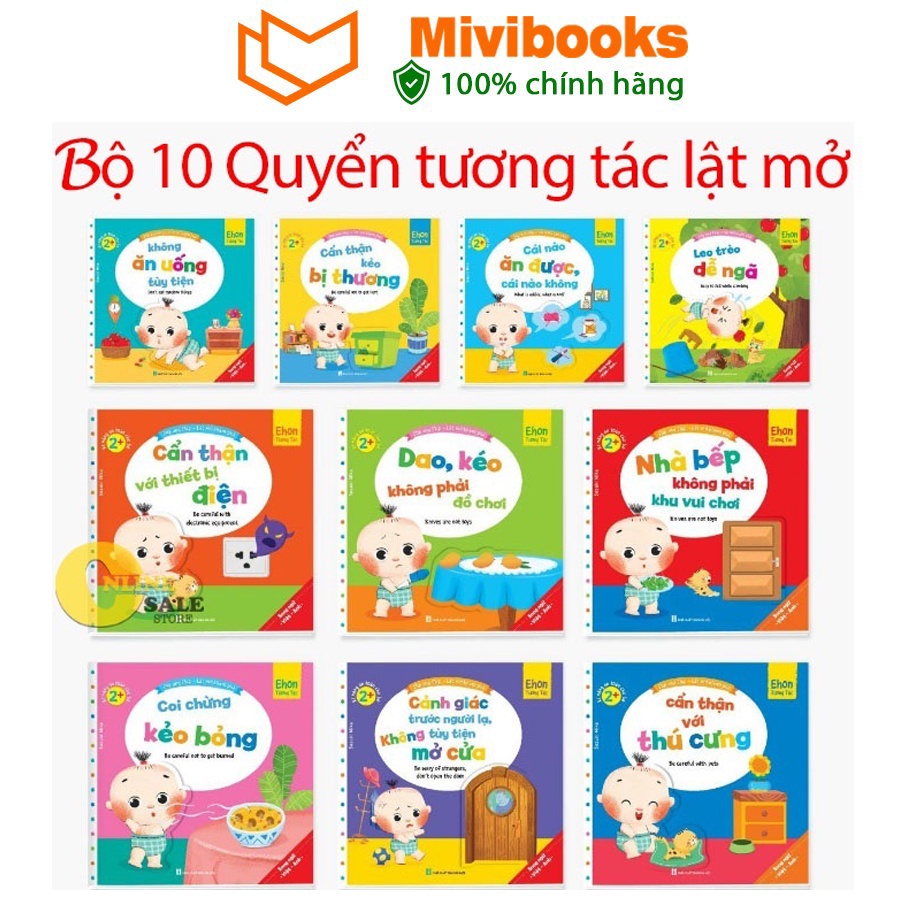 Sách - Ehon song ngữ Việt Anh tương tác lật mở khám phá kỹ năng an toàn Flip and Flap bộ 10 cuốn cho bé từ 2-8 tuổi