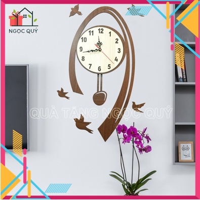 Đồng Hồ Treo Tường Hình Elip Cách Điệu, Đồng Hồ Handmade Bằng Gỗ