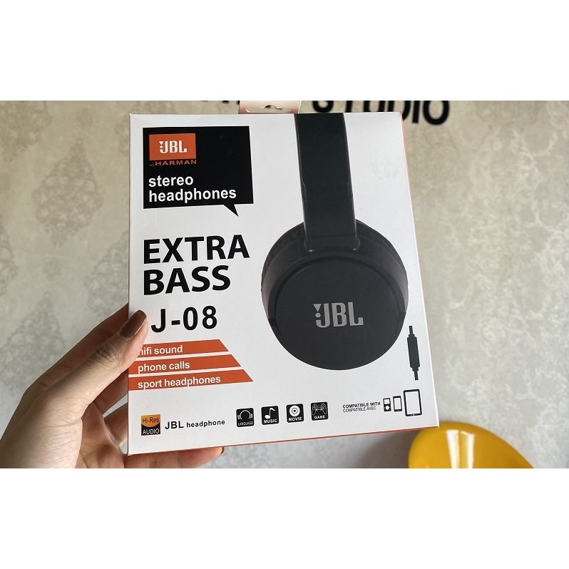 Tai Nghe Kiểm Âm JBL Extra Bass J-08 Cao Cấp - Nghe Cực Êm