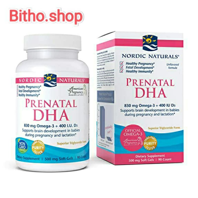 [9/2024] Viên hỗ trợ phát triển trí não ở trẻ trong thời mang thai Nordic Naturals Prenatal DHA