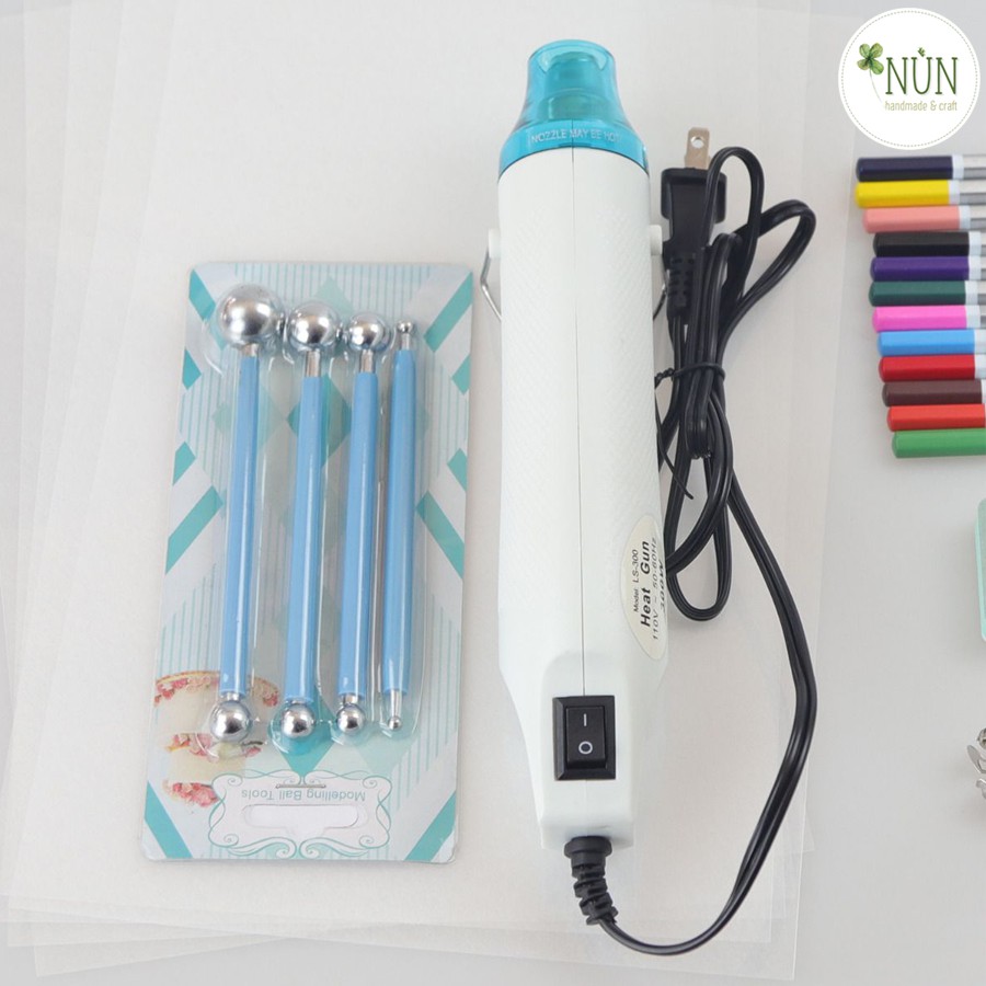 Set Plastic Shrink Làm Hoa,Trâm Cài,Móc Khóa Handmade
