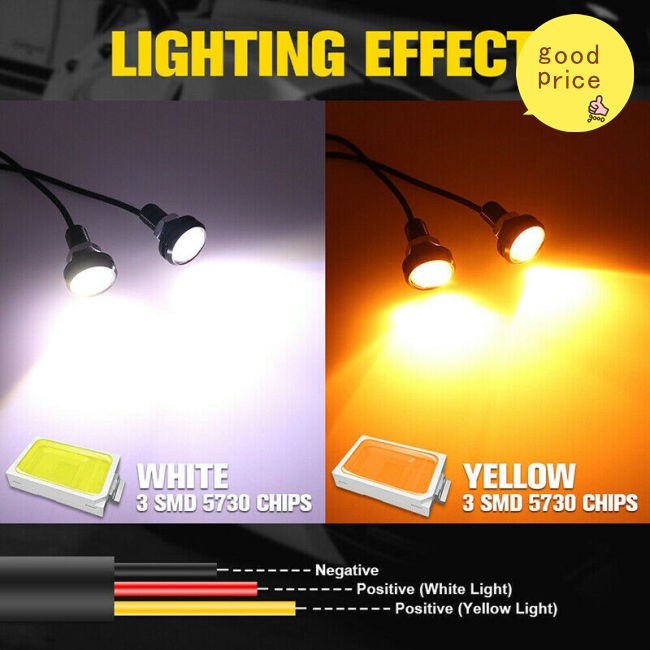 Super Bright Lens High Power Daytime Running Led 6smd Eye 4014 23mm Light 10pcs Eagle Car