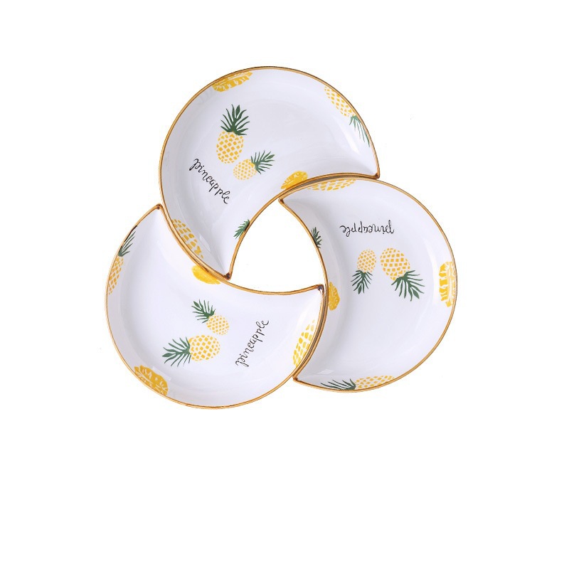 SẴN ❤️ HOẢ TỐC 2H ❤️ Bộ đĩa đựng thức ăn gốm sứ hoạ tiết trái cây cho bàn ăn nhà bếp