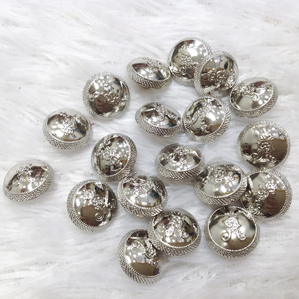Cúc áo phủ bạc nút khuy 3d size 1.5cm đính kết trang phục com lê veston | BigBuy360 - bigbuy360.vn