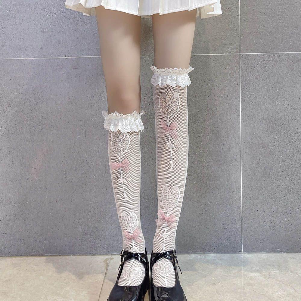 Vớ Lưới Dài Đính Nơ Dễ Thương