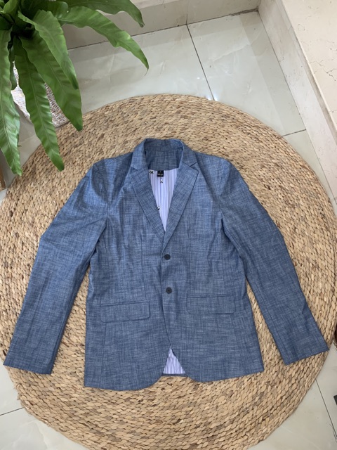 ÁO BLAZER LINEN XANH NAVI | BigBuy360 - bigbuy360.vn