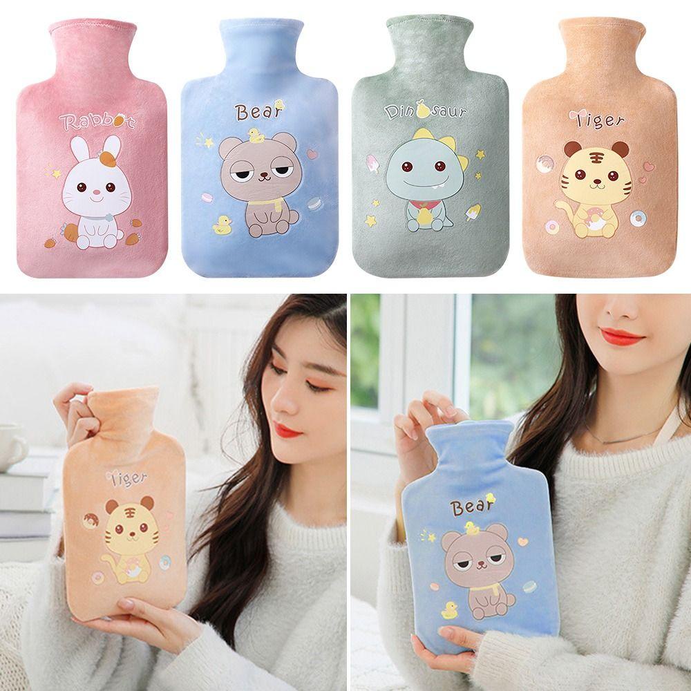 EBINLANDS Túi Chườm Nước Nóng 500ml Họa Tiết Hoạt Hình Dễ Thương