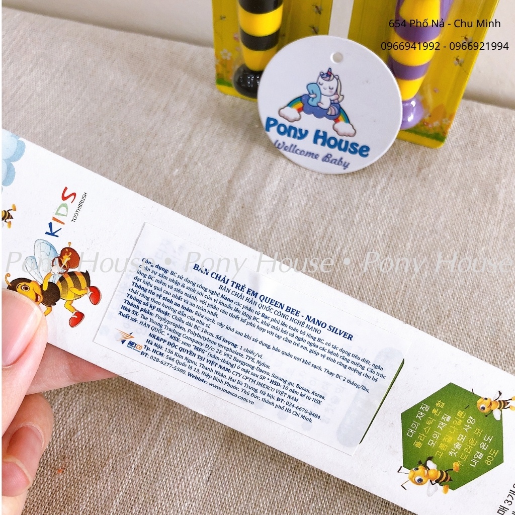 Bàn Chải Đánh Răng Trẻ Em Queen Bee Nhập Khẩu Hàn Quốc Lông Mềm nhiều hình thú dễ thương Cho Bé từ 2 Tuổi