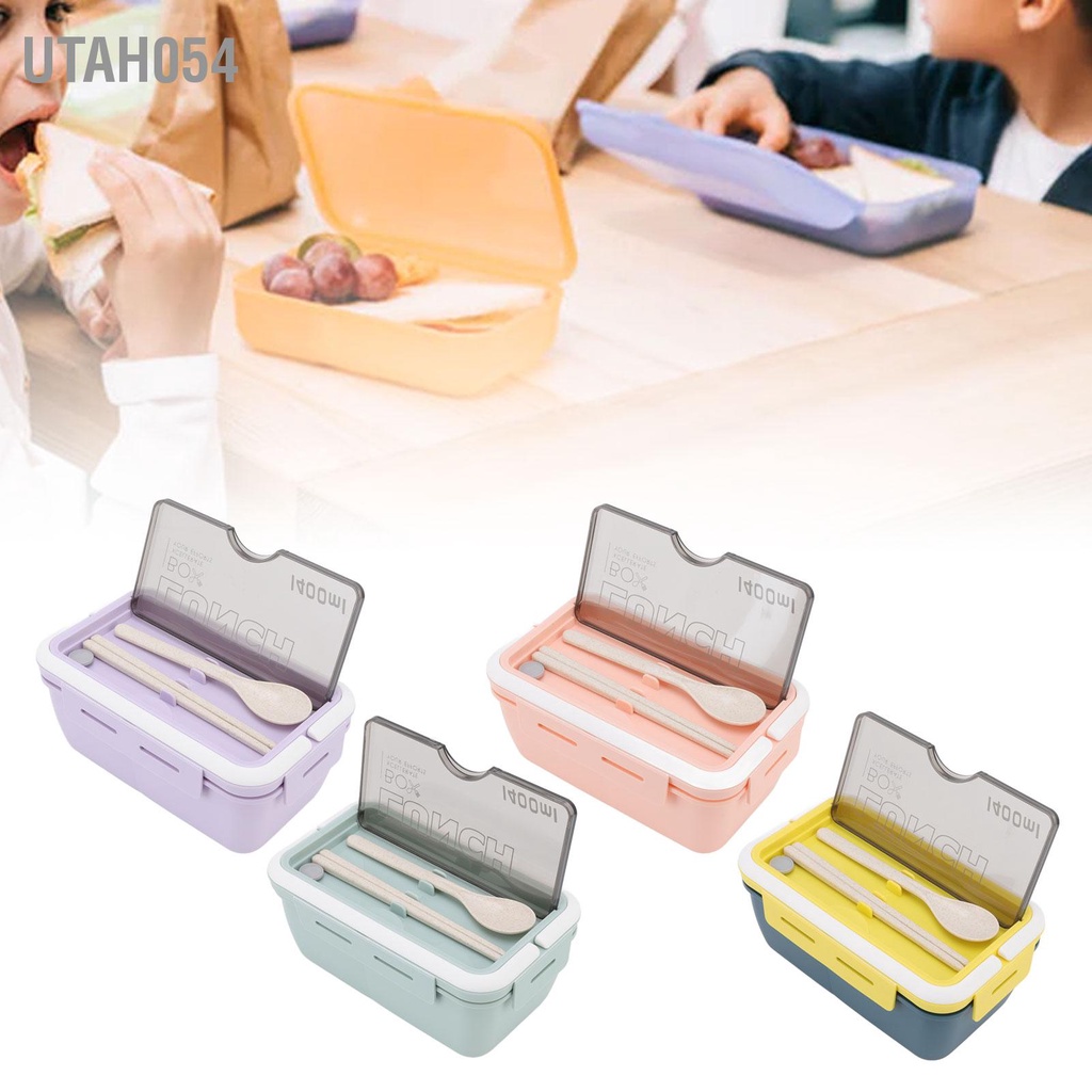 [Hàng Sẵn] Hộp Đựng Cơm Trưa Giữ Nhiệt Bằng Chất Liệu Lúa Mạch【Utah054】