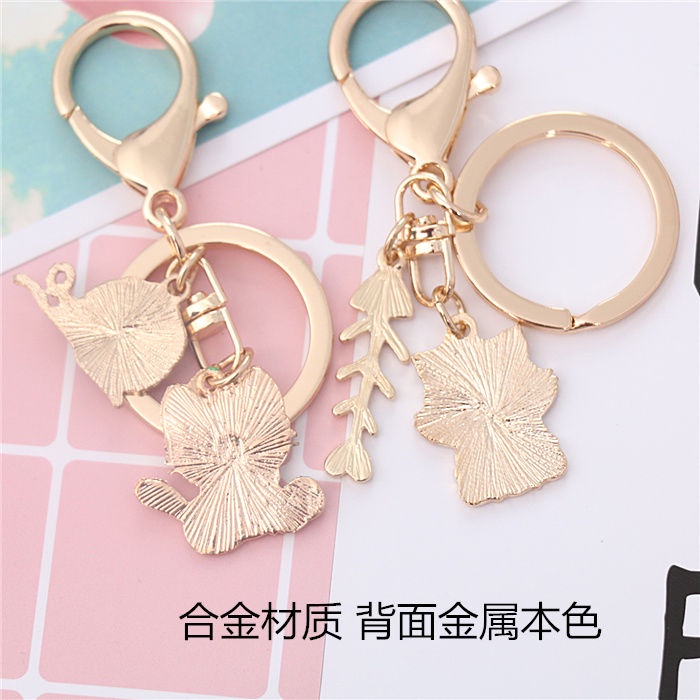 Móc Khóa Hình Thỏ / Mèo / Ngựa Thắt Nơ Dễ Thương Sáng Tạo