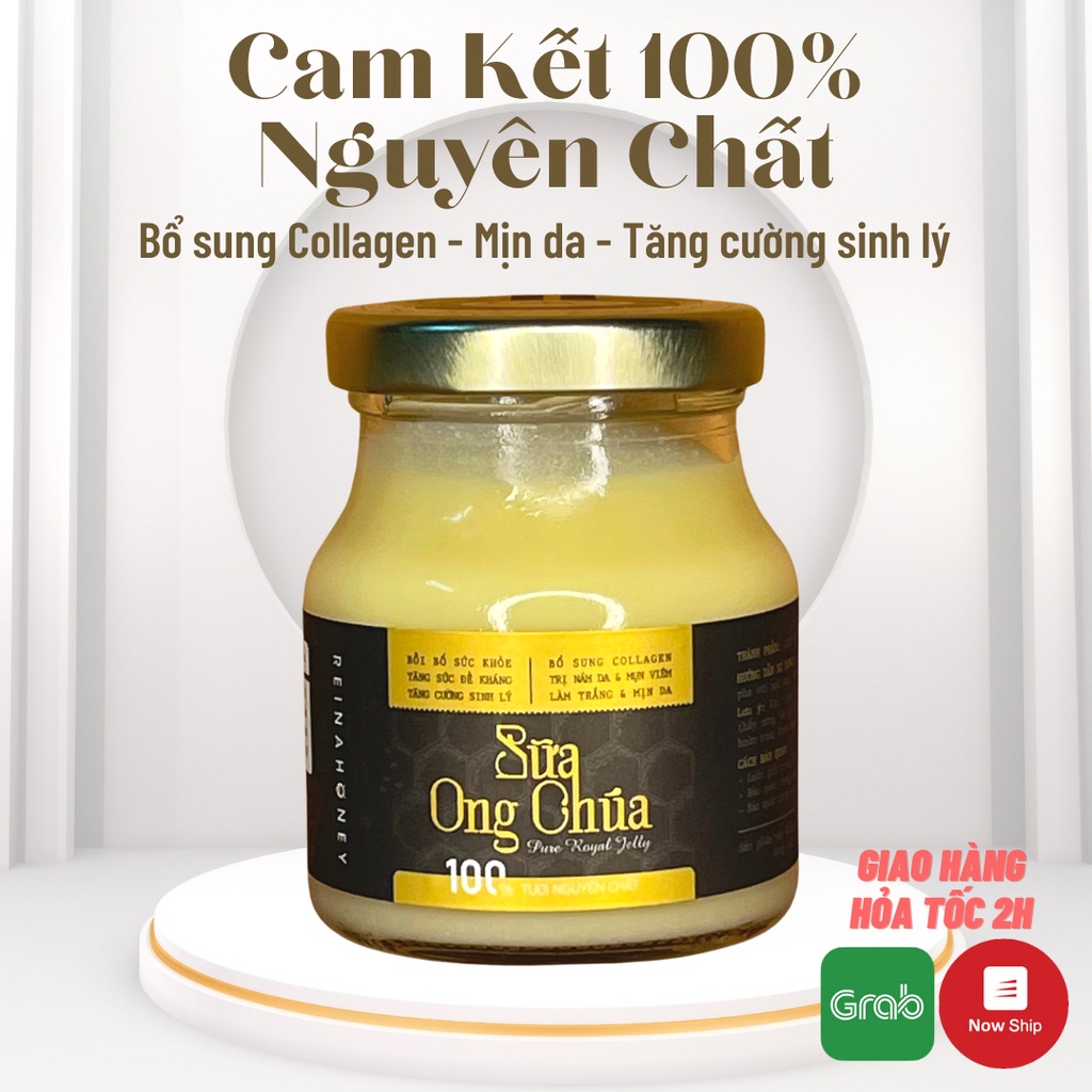 100gr Sữa Ong Chúa - Royal Jelly - 100% Tươi Nguyên Chất-Tăng Cường Sinh Lý - Bổ Sung Collagen - Mờ Sạm Nám- Reina Honey