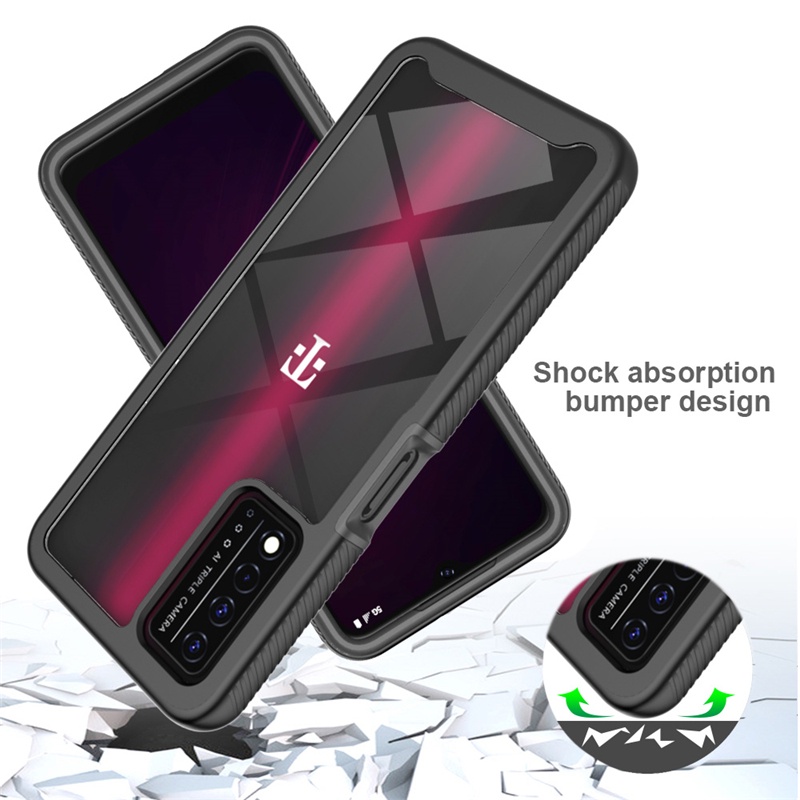 Ốp Điện Thoại Trong Suốt Chống Sốc Bảo Vệ 360 Độ 2 Trong 1 Cho T-Mobile Revvl V + 5G / Revvl 5G 4 4 + Armor