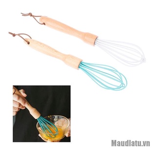 Oemperoutinhj❤Dụng Cụ Đánh Trứng Bằng Silicone Tay Cầm Gỗ
