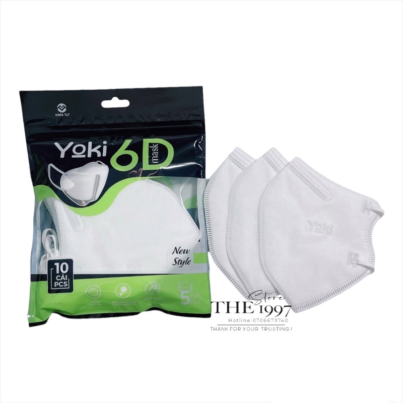 Khẩu Trang 6D Yoki 5Lớp kháng khuẩn