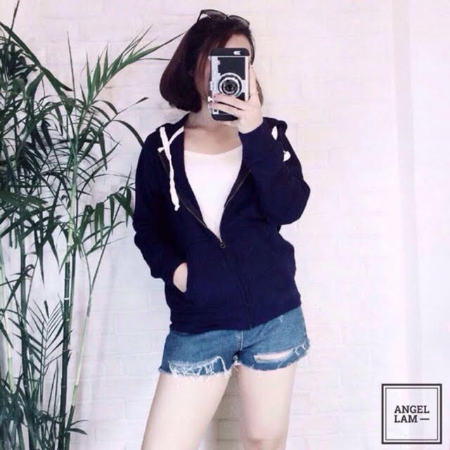 Áo khoác nam nữ nỉ trơn dây kéo nỉ ngoại | BigBuy360 - bigbuy360.vn