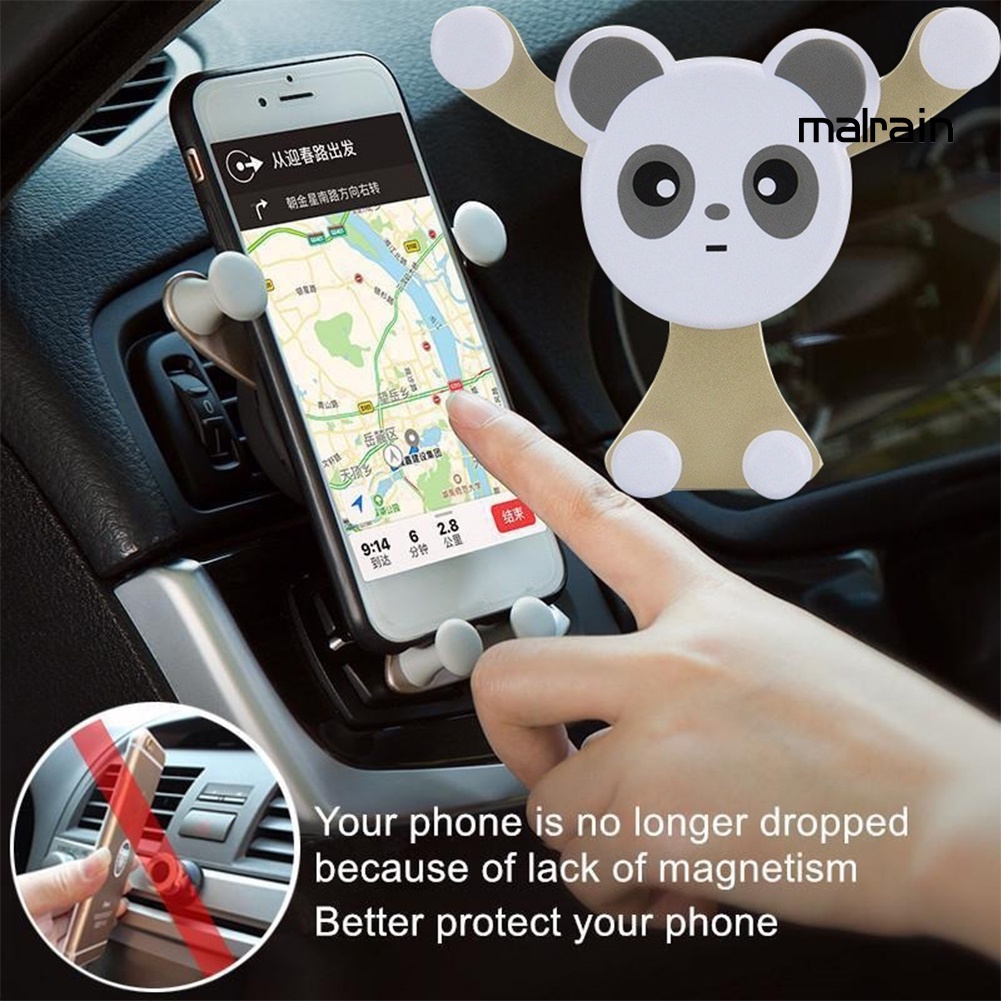 Giá Đỡ Điện Thoại Gắn Lỗ Thông Gió Xe Hơi Hình Gấu Trúc Đáng Yêu