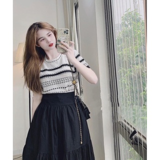 Áo Len mongtoghi kẻ cổ tròn