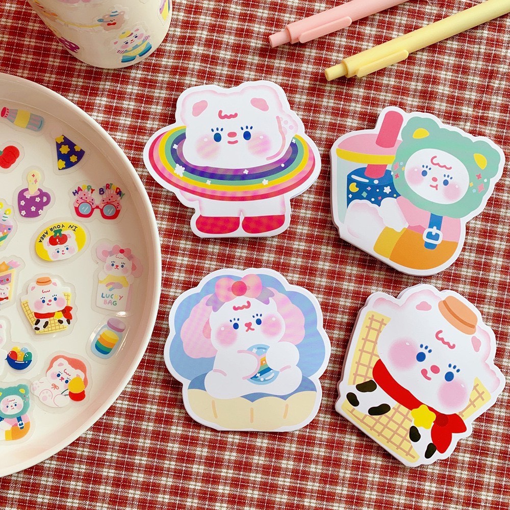 Set 48 miếng stickers dán sổ, dán trang trí phong cách Hàn Quốc - MiuSua