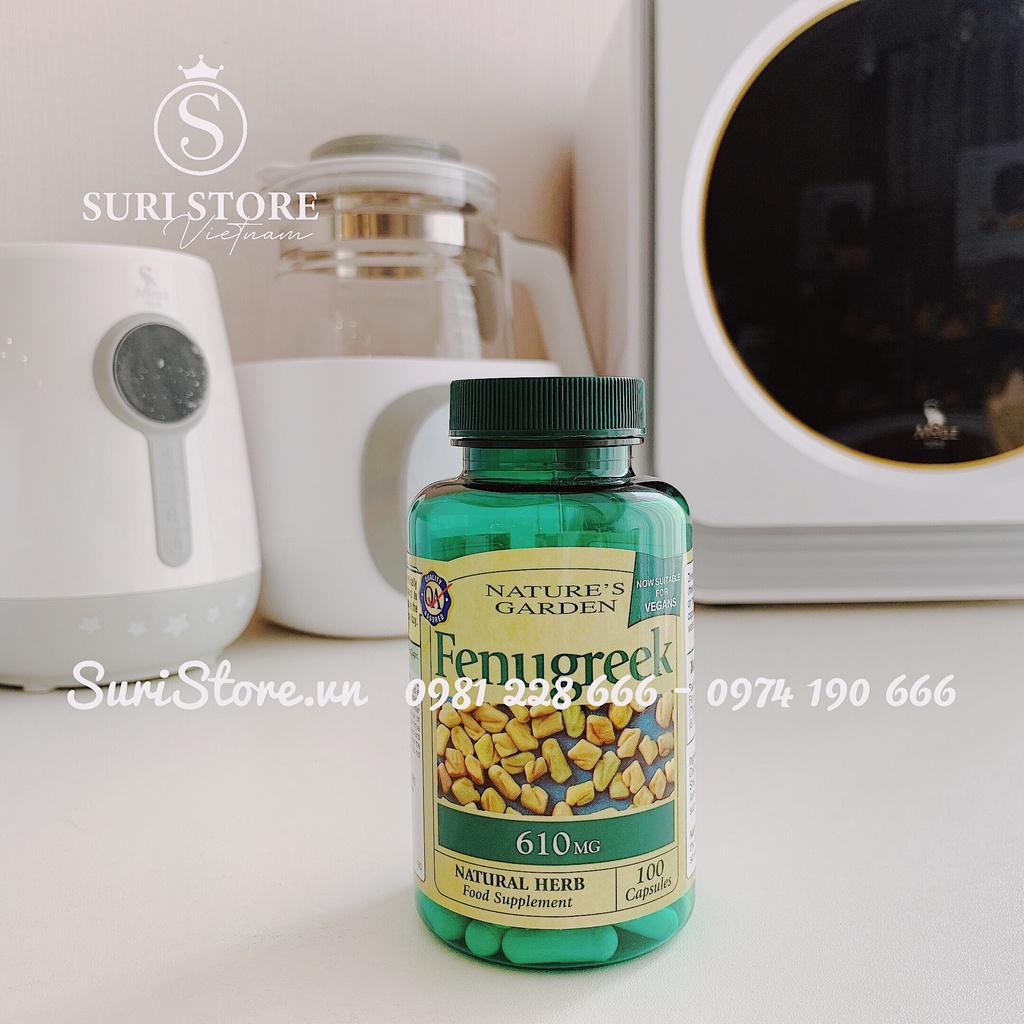 Lợi sữa Ri Nature’s Garden Fenugreek UK 610mg 100viên