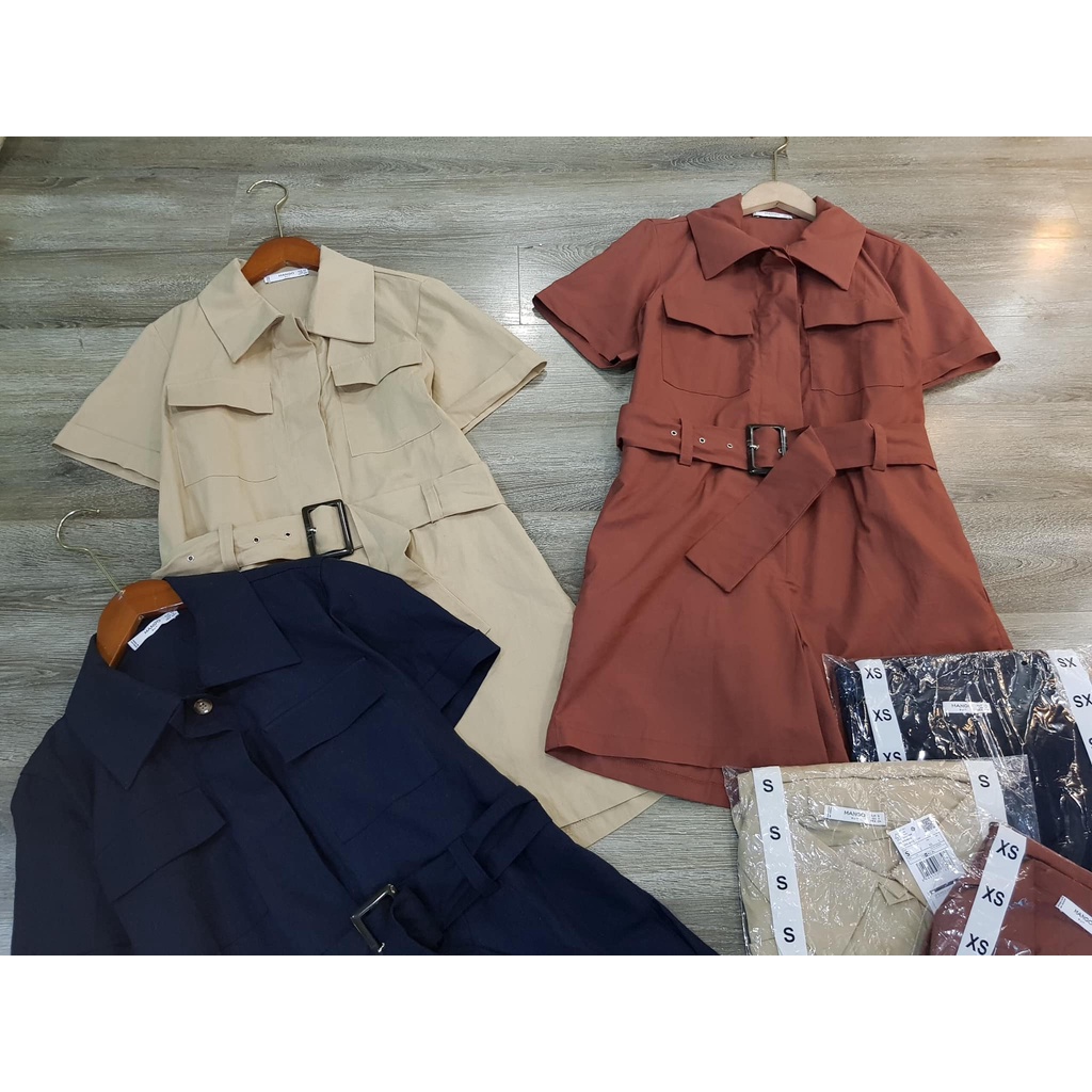 Bộ jumpsuit nhà Xoài dư xịn - kiểu quần short liền áo sơ mi trẻ trung