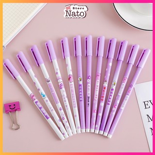Bút bi nước mực đen hàn quốc cute dễ thương cao cấp viết đẹp cho bé NATO BB50