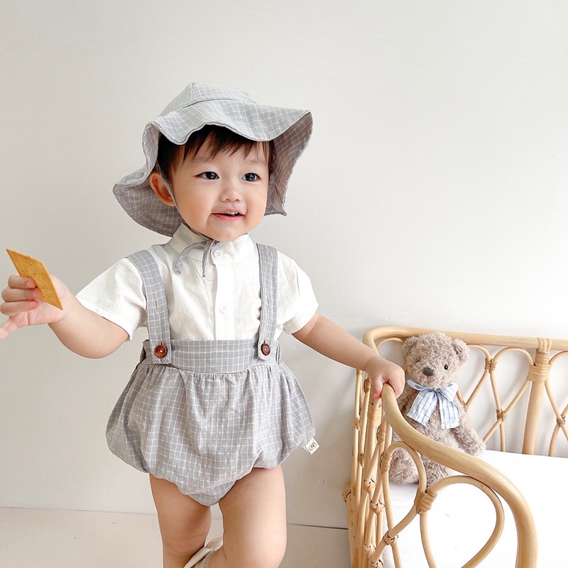 3KE Set yếm kèm áo tặng mũ cho bé mã 6480