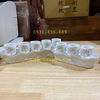 Chum nước thờ bạch ngọc trắng cao cấp 3 ly và 5 ly ( hoa sen nổi )