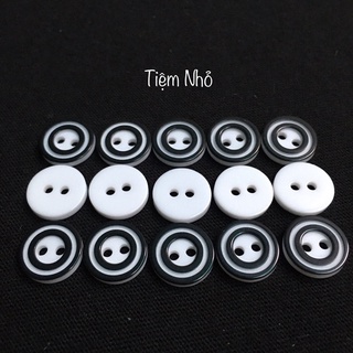 Nút áo sơ mi vòng đen kích 1.1cm