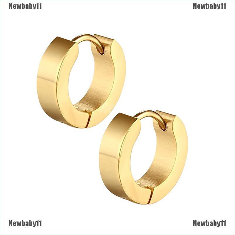 1 Đôi Bông Tai Tròn Bằng Thép Không Gỉ Phong Cách PUNK Dành Cho Nam Và Nữ