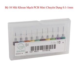 BỘ 10 MŨI KHOAN CNC 0.1-1.2MM KHOAN MẠCH PCB MINI CHUYÊN DỤNG