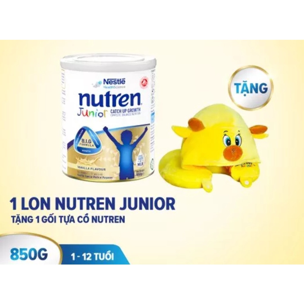 Date T5/25 - [Tặng Ba lô ] Sữa bột Nutren Junior cho trẻ từ 1-12 tuổi lon 850gr