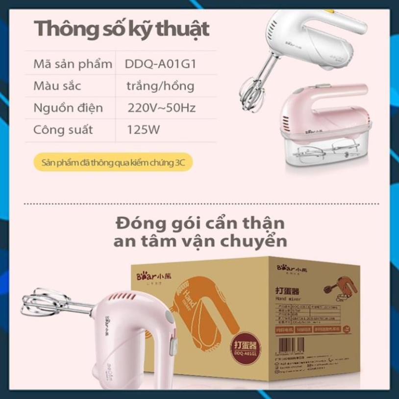 Máy Đánh Trứng cầm tay Bear ,Đánh Kem Trộn Bột Bear, 10 tốc độ, CS 300W (Hàng chính hãng BH 18 tháng)