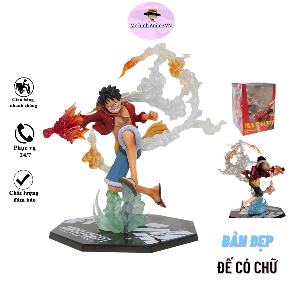 Mô hình nhân vật Luffy battle cao cấp đế có chữ tên Luffy hiệu ứng chiến đấu đặc biệt, figure one piece Luffy Fzerro