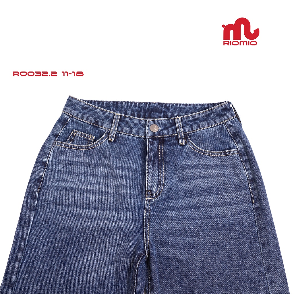 Quần Jean Nữ Riomio cao cấp, dáng suông, ống rộng, chất liệu Denim Cotton USA không nhăn, không co rút - RO032