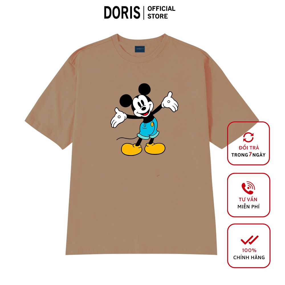 Áo thun MICKEY QX chất liệu cotton 100% áo phông form rộng DORRIS N