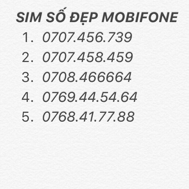 Sim số đẹp phong thuỷ Mobifone