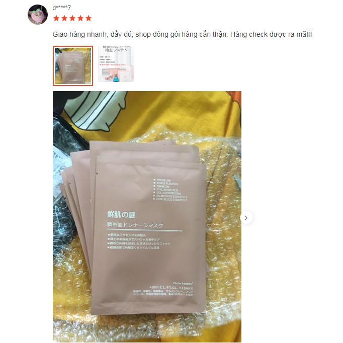 (Cam kết hàng chính hãng )1 miếng ủ trắng nhau thai Nhật check mã vạch thoải mái | Thế Giới Skin Care