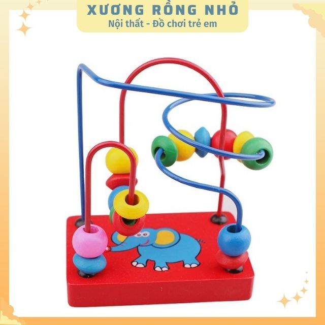 Đồ chơi luồn hạt size nhỏ cho bé, đồ chơi gỗ trẻ em, giáo cụ montessori, Xương Rồng Nhỏ